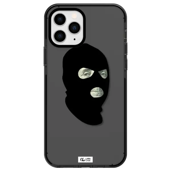a person wearing a mask Apple iPhone 11 pro impact Smoke Black Case