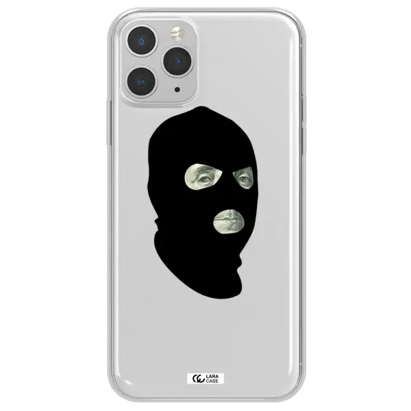 a person wearing a mask Apple iPhone 11 pro max Clear TPU Case