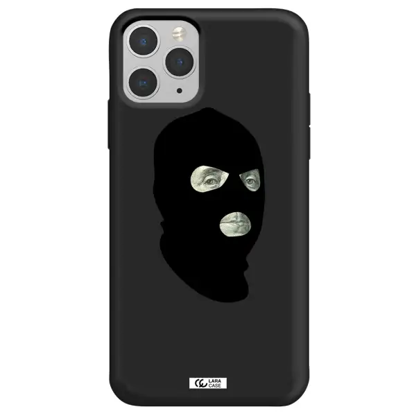 a person wearing a mask Apple iPhone 11 pro max Silicone black Case