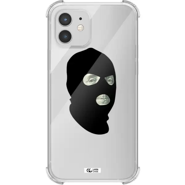 a person wearing a mask Apple iPhone 12 Clear PC Case