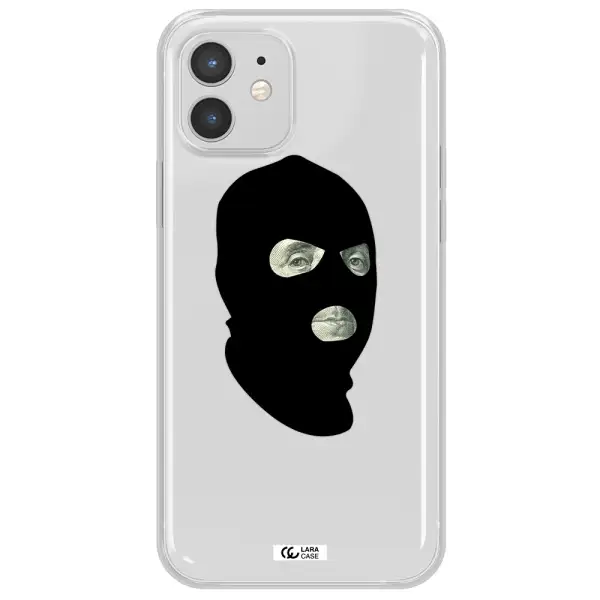 a person wearing a mask Apple iPhone 12 Clear TPU Case