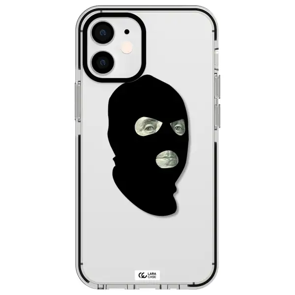 a person wearing a mask Apple iPhone 12 mini impact black border Case