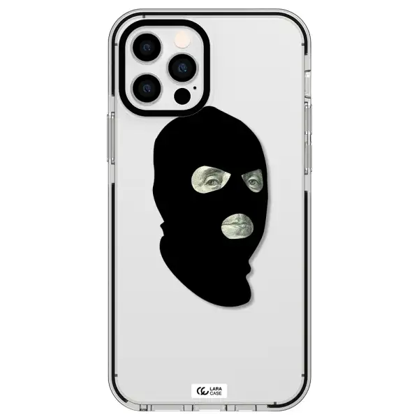 a person wearing a mask Apple iPhone 12 pro impact black border Case