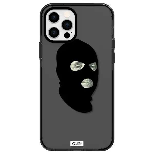 a person wearing a mask Apple iPhone 12 pro impact Smoke Black Case