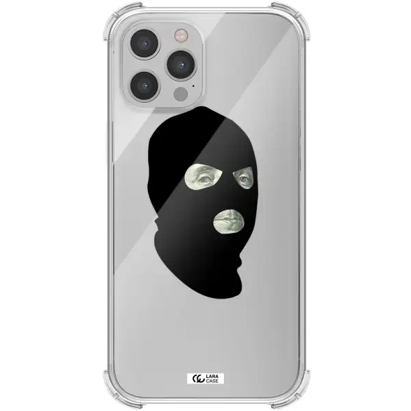 a person wearing a mask Apple iPhone 12 pro max Clear PC Case