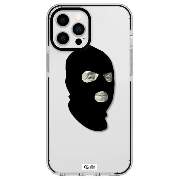 a person wearing a mask Apple iPhone 12 pro max impact black border Case