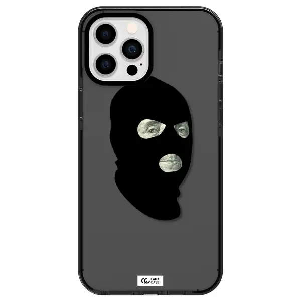 a person wearing a mask Apple iPhone 12 pro max impact Smoke Black Case