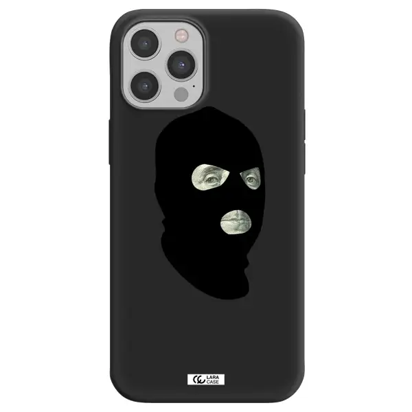 a person wearing a mask Apple iPhone 12 pro max Silicone black Case