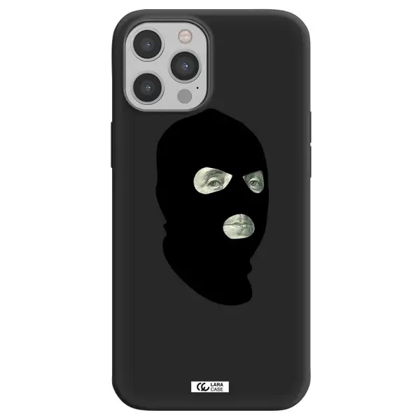 a person wearing a mask Apple iPhone 12 pro Silicone black Case