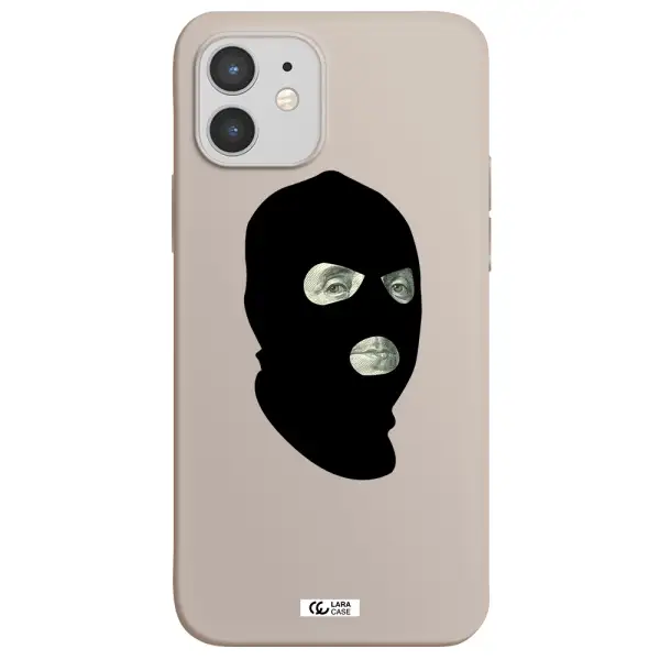 a person wearing a mask Apple iPhone 12 Silicone Stone Case