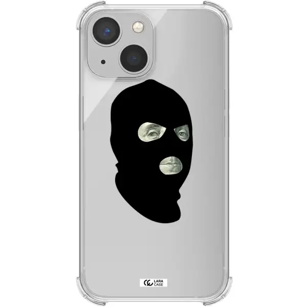 a person wearing a mask Apple iPhone 13 Clear PC Case