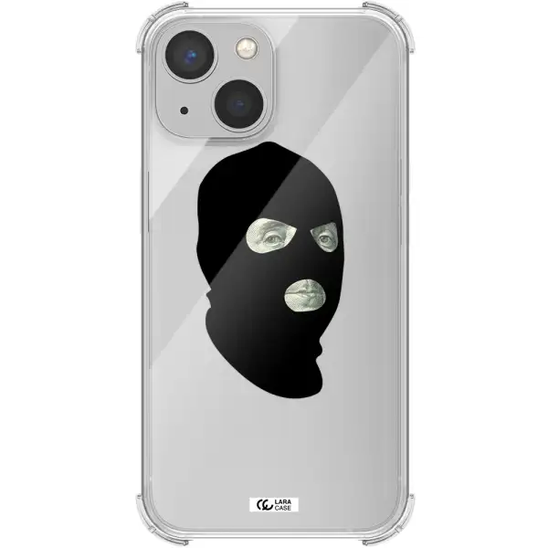 a person wearing a mask Apple iPhone 13 mini Clear PC Case