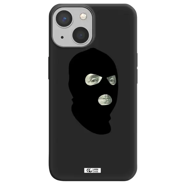 a person wearing a mask Apple iPhone 13 mini Silicone black Case