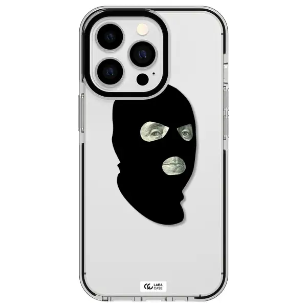 a person wearing a mask Apple iPhone 13 Pro impact black border Case