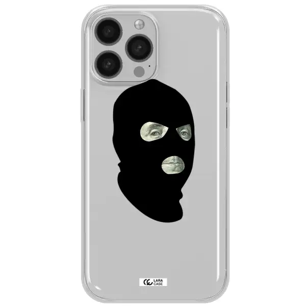 a person wearing a mask Apple iPhone 13 Pro Max Clear TPU Case
