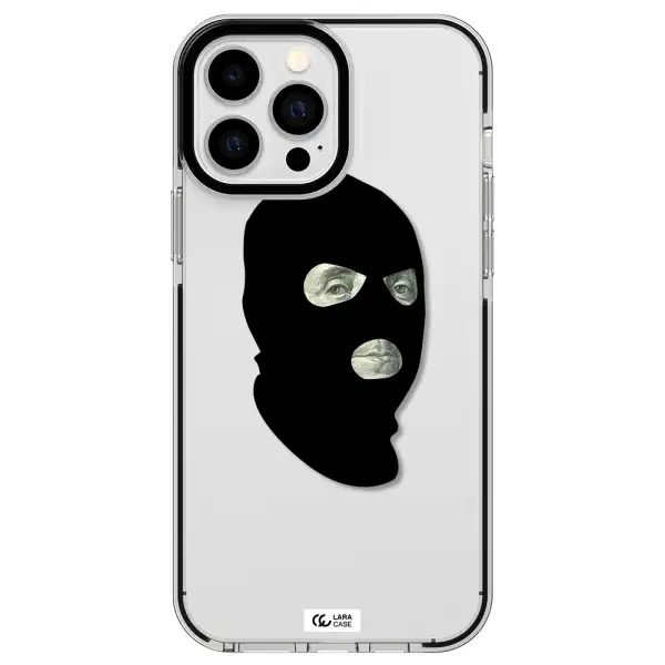 a person wearing a mask Apple iPhone 13 Pro Max impact black border Case