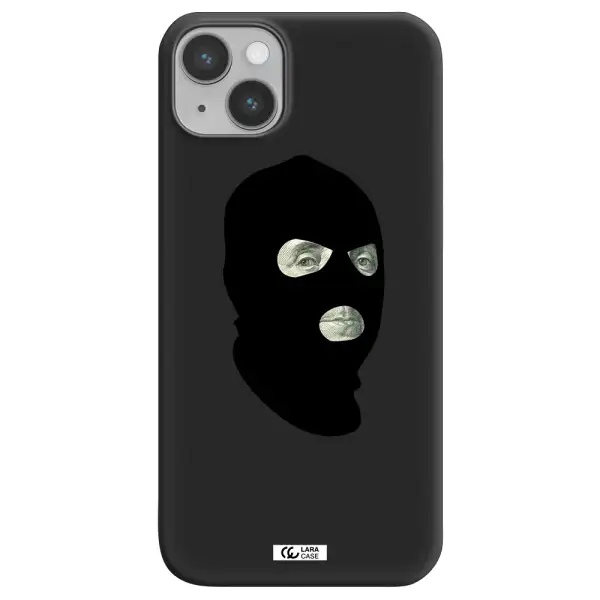 a person wearing a mask Apple iPhone 14 plus Silicone black Case