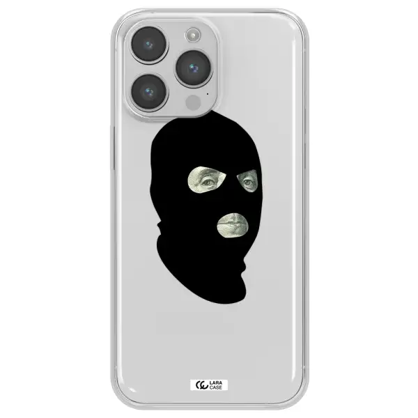 a person wearing a mask Apple iPhone 14 pro max Clear TPU Case