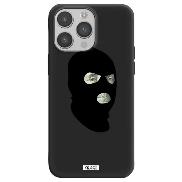 a person wearing a mask Apple iPhone 14 pro Silicone black Case