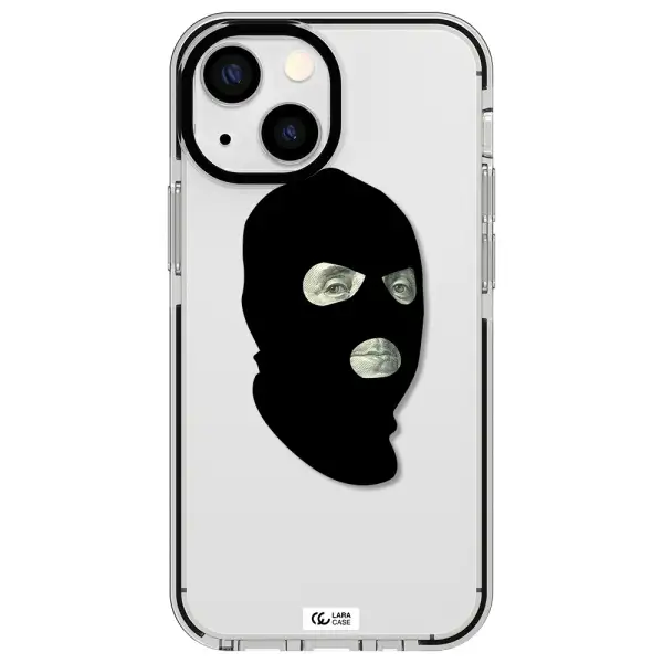 a person wearing a mask Apple iPhone 15 impact black border Case