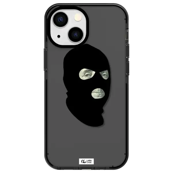 a person wearing a mask Apple iPhone 15 impact Smoke Black Case