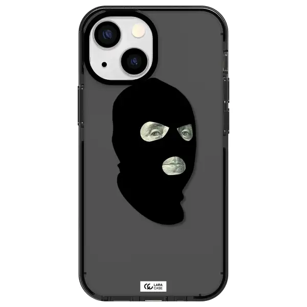 a person wearing a mask Apple iPhone 15 Plus impact Smoke Black Case