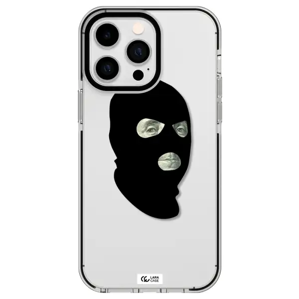 a person wearing a mask Apple iPhone 15 Pro Max impact black border Case