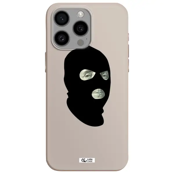 a person wearing a mask Apple Iphone 15 Pro max Silicone Stone Case