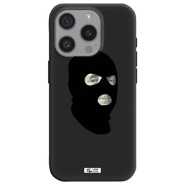 A Person Wearing A Mask Apple Iphone 15 Pro Silicone Black Case