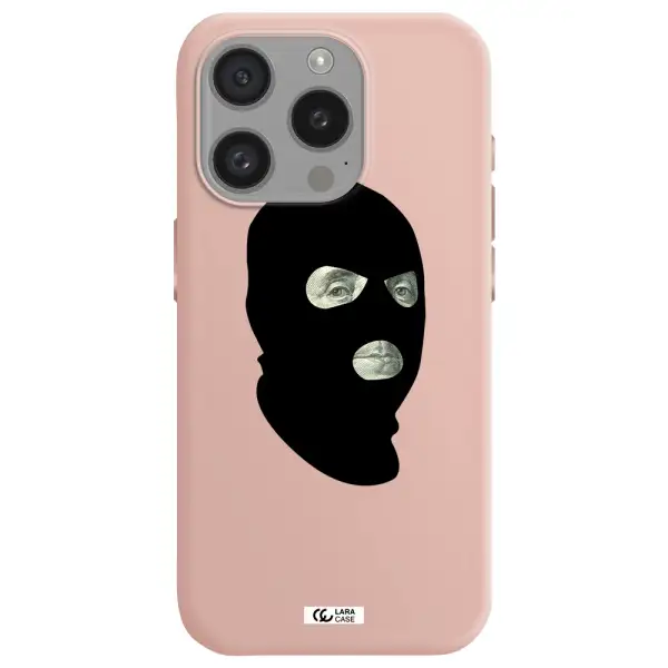 A Person Wearing A Mask Apple Iphone 15 Pro Silicone Pastel Pink Case