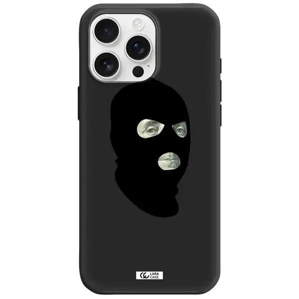 A Person Wearing A Mask Apple Iphone 16 Pro Max Silicone Black Case