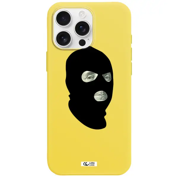 A Person Wearing A Mask Apple Iphone 16 Pro Max Silicone Canary Yellow Case