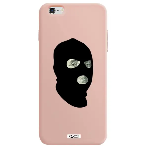 a person wearing a mask Apple iPhone 6 plus Silicone pastel pink Case