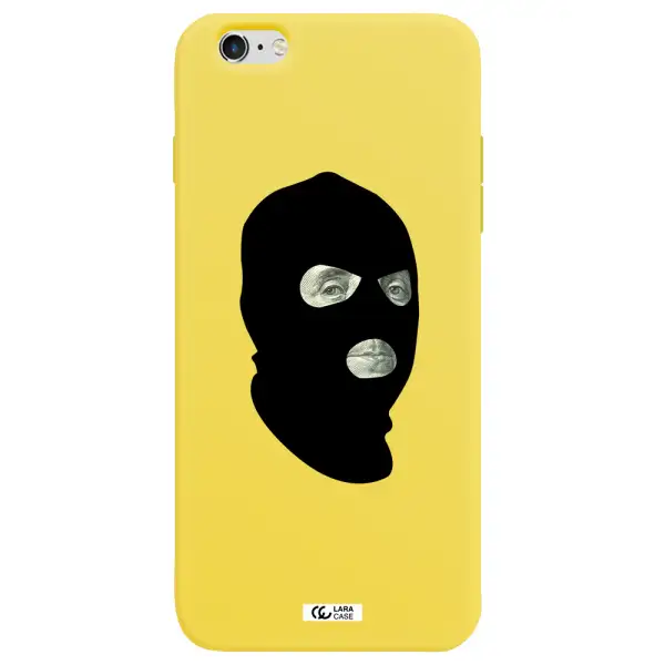 a person wearing a mask Apple iPhone 6 s plus Silicone canary yellow Case