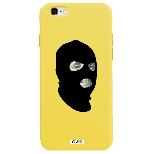 a person wearing a mask Apple iPhone 6 Silicone canary yellow Case