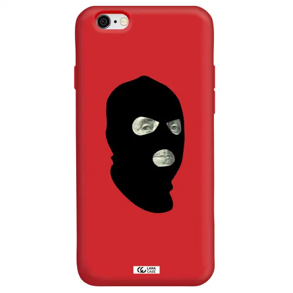 a person wearing a mask Apple iPhone 6 Silicone Imperial Red Case