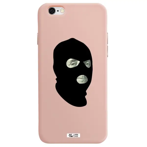 a person wearing a mask Apple iPhone 6 Silicone pastel pink Case