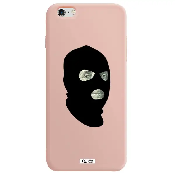 a person wearing a mask Apple iPhone 6S Silicone pastel pink Case
