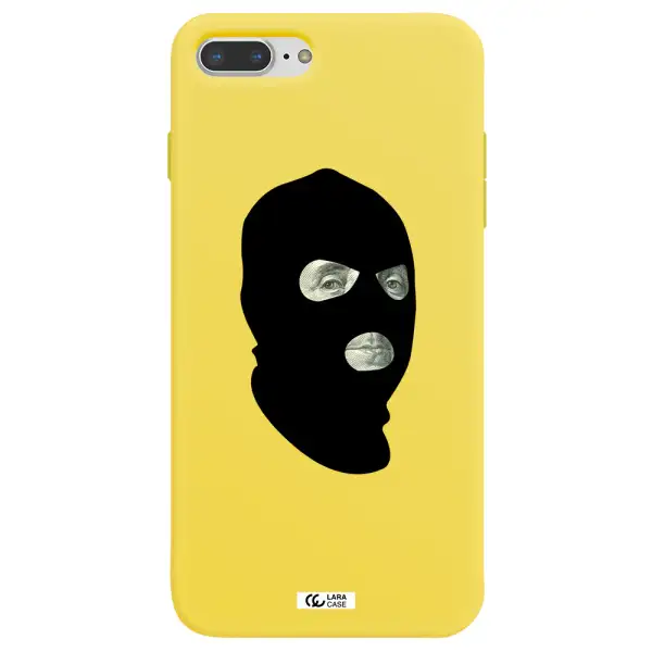 a person wearing a mask Apple iPhone 7 plus Silicone canary yellow Case