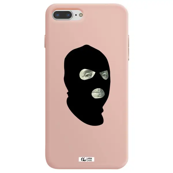 a person wearing a mask Apple iPhone 7 plus Silicone pastel pink Case