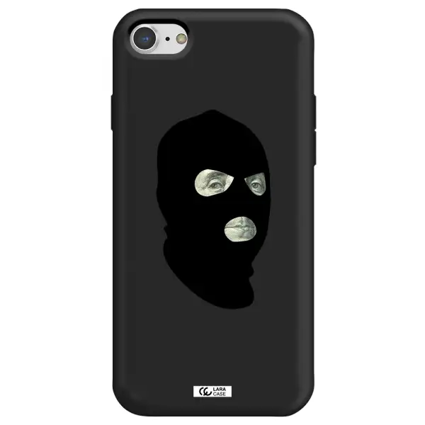 a person wearing a mask Apple iPhone 7 Silicone black Case