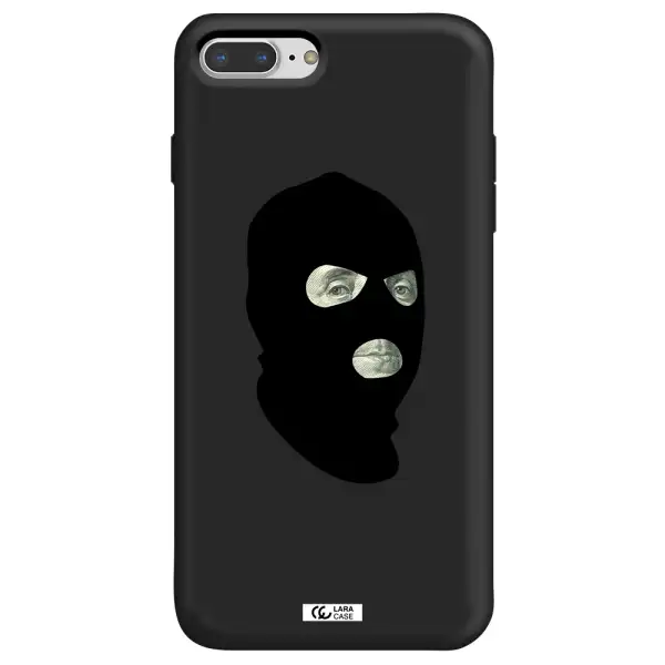 a person wearing a mask Apple iPhone 8 plus Silicone black Case