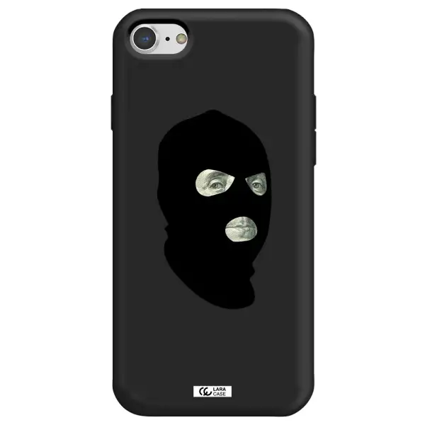 a person wearing a mask Apple iPhone 8 Silicone black Case