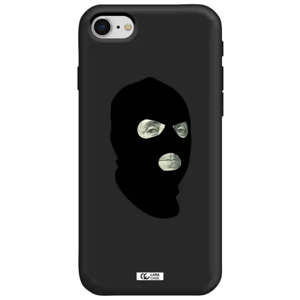 a person wearing a mask Apple iPhone se 2020 Silicone black Case