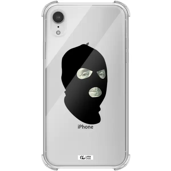 a person wearing a mask Apple iPhone XR Clear PC Case