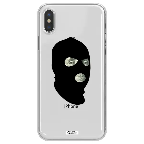 a person wearing a mask Apple iPhone XS Clear TPU Case