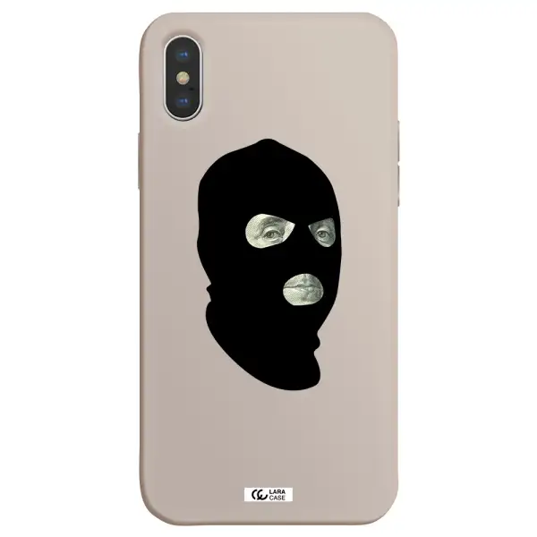 a person wearing a mask Apple iPhone XS Silicone Stone Case