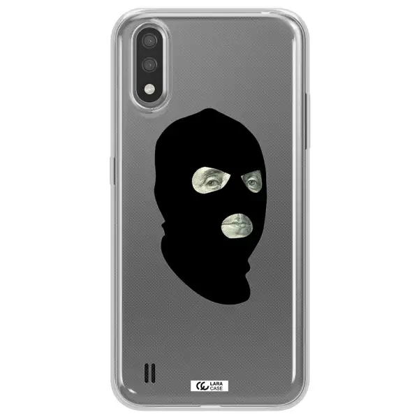 a person wearing a mask Samsung A01 Clear TPU Case