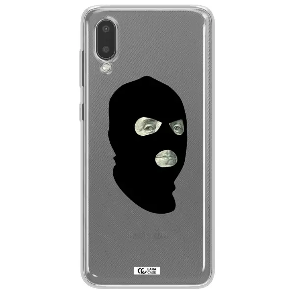 a person wearing a mask Samsung A02 Clear TPU Case