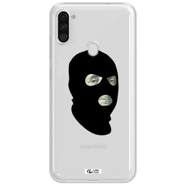 a person wearing a mask Samsung A11 Clear TPU Case